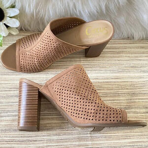 Circus by Sam Edelman Womens Tan Slip-On Open Toe Clog Sandals US 9.5 Boho